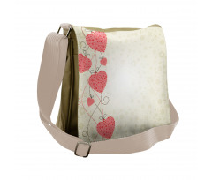 Abstract Motif Hearts Messenger Bag