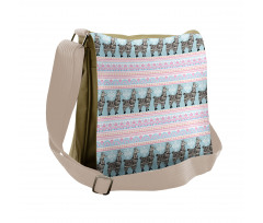 Patterned Alpaca Messenger Bag