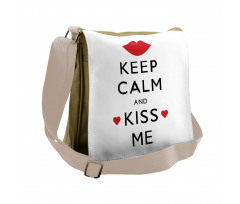 Kiss Me Red Hearts Messenger Bag