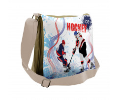 Players on Skating Rink Messenger Bag