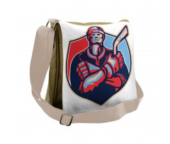 Player Holding Stick Messenger Bag