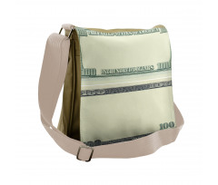 Dollar Bill Frame Pattern Messenger Bag