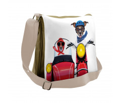 Funny Canine on Bike Messenger Bag