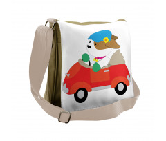 Puppy Driving Cap Messenger Bag