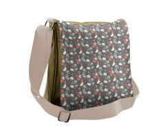 Rustic Flowers Pattern Messenger Bag