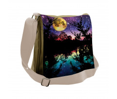 Night Sky Trees Messenger Bag