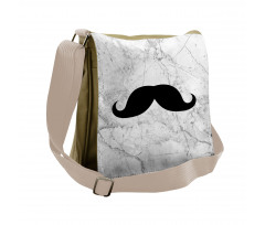 Mustache Motif Retro Messenger Bag