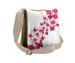Flower Butterfly Messenger Bag