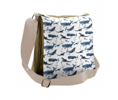 Orcas and Blue Whales Messenger Bag