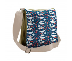 School of Fish Narwhal Messenger Bag