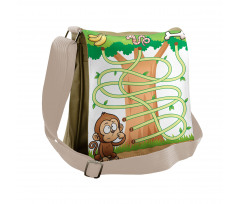 Curious Monkey Messenger Bag