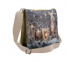 Candle Winter Holiday Messenger Bag