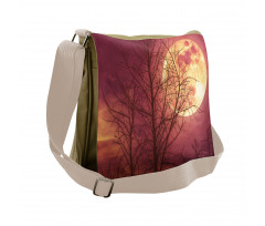 Moon Sky Dead Tree Messenger Bag