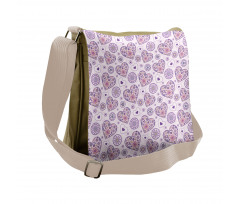 Hearts with Flowers Messenger Bag