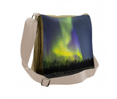 Aurora Borealis Forest Messenger Bag