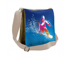Colorful Snowboarding Man Messenger Bag