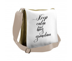 Hugging Grandma Calligraphy Messenger Bag