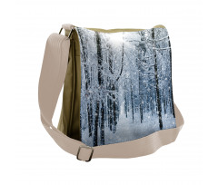 Snow Covered Forest Messenger Bag