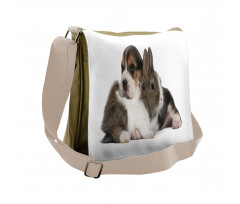 Rabbit Puppy Pet Friends Messenger Bag