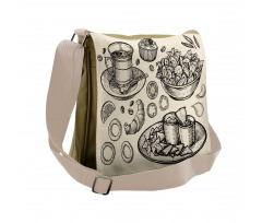 Nachos Croissant Tea Messenger Bag