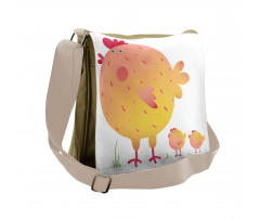 Mother Hen and Chicks Messenger Bag