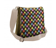 Colorful Cartoon Dogs Messenger Bag