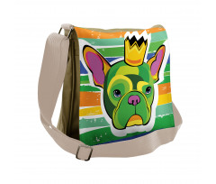 Crowned Dog Colorful Messenger Bag