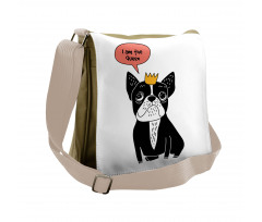 Queen Puppy with Crown Messenger Bag