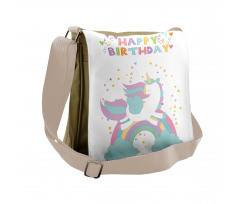 Horse with Rainbow Messenger Bag