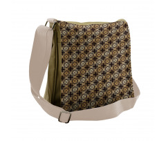 Retro Palmette Design Messenger Bag