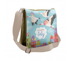 Cartoon Storks Messenger Bag