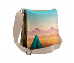 Travel Tent Mountains Messenger Bag