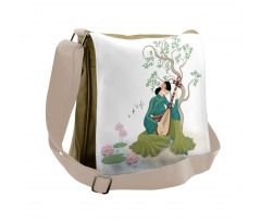 Woman Music Instrument Messenger Bag