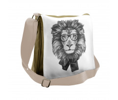 Hipster Animal in Glasses Messenger Bag