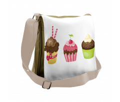 Puffy Party Cupcakes Messenger Bag