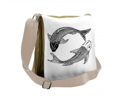 Japanese Carps Love Messenger Bag