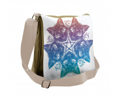 Cats Mandala Design Messenger Bag