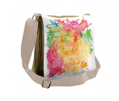 Outline Flower Messenger Bag