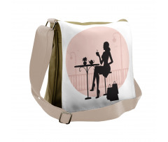 Silhouette Girl Messenger Bag