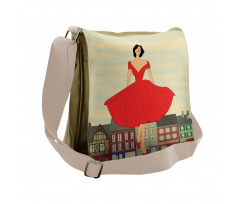 Lady in Red Dress Messenger Bag