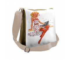 Short Hair Blondie Messenger Bag