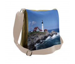 Lighthouse House on Rock Messenger Bag