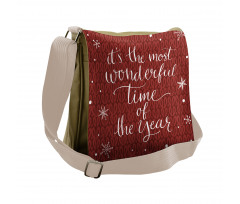 Christmas and Snowflakes Messenger Bag