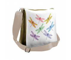 Fantasy Bugs Pattern Messenger Bag