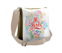 Go Girls Lettering Art Messenger Bag