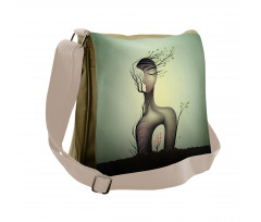 Surrealist Woman Shape Messenger Bag