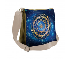 Geometric Emblem Messenger Bag