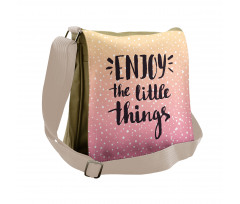 Ombre Dots and Slogan Messenger Bag