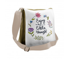 Hand Drawn Wreath Design Messenger Bag