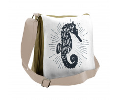 Uplifting Phrase Seahorse Messenger Bag